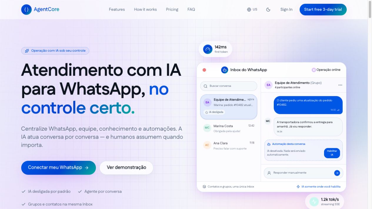 Interface do AgentCore