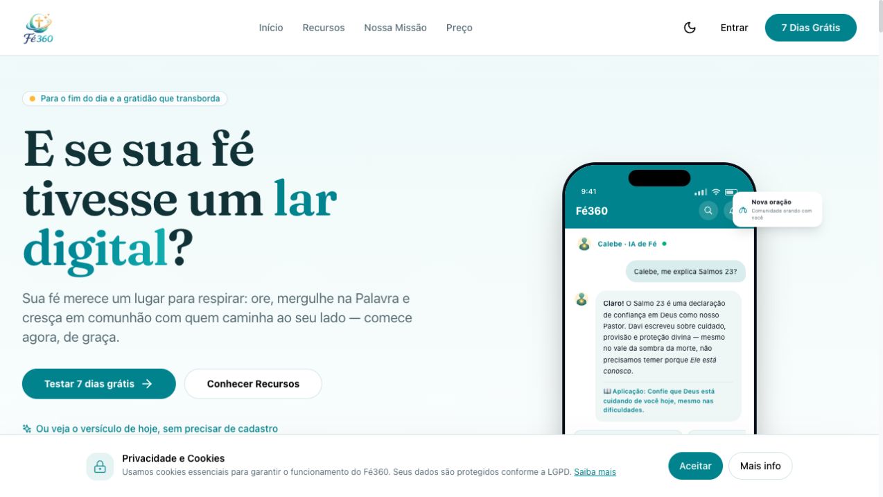 Interface do Fé360